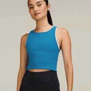 Lululemon Athletica Power Pivot Ribbed Tank Top in Poolside Color, Size 2